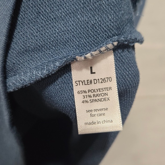 L#21 ACTIVE USA Blue Long Sleeve Tunic Dress Women's Large Polyester Blend - Picture 4 of 6